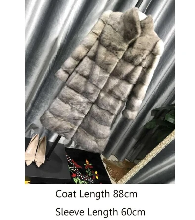 Length88cm Женская норковая шуба из натурального меха Татьяны, 100 см., тонкая норковая шуба с воротником, натуральная кожа, верхняя одежда, куртки, модные зимние пальто - Цвет: Length88cm