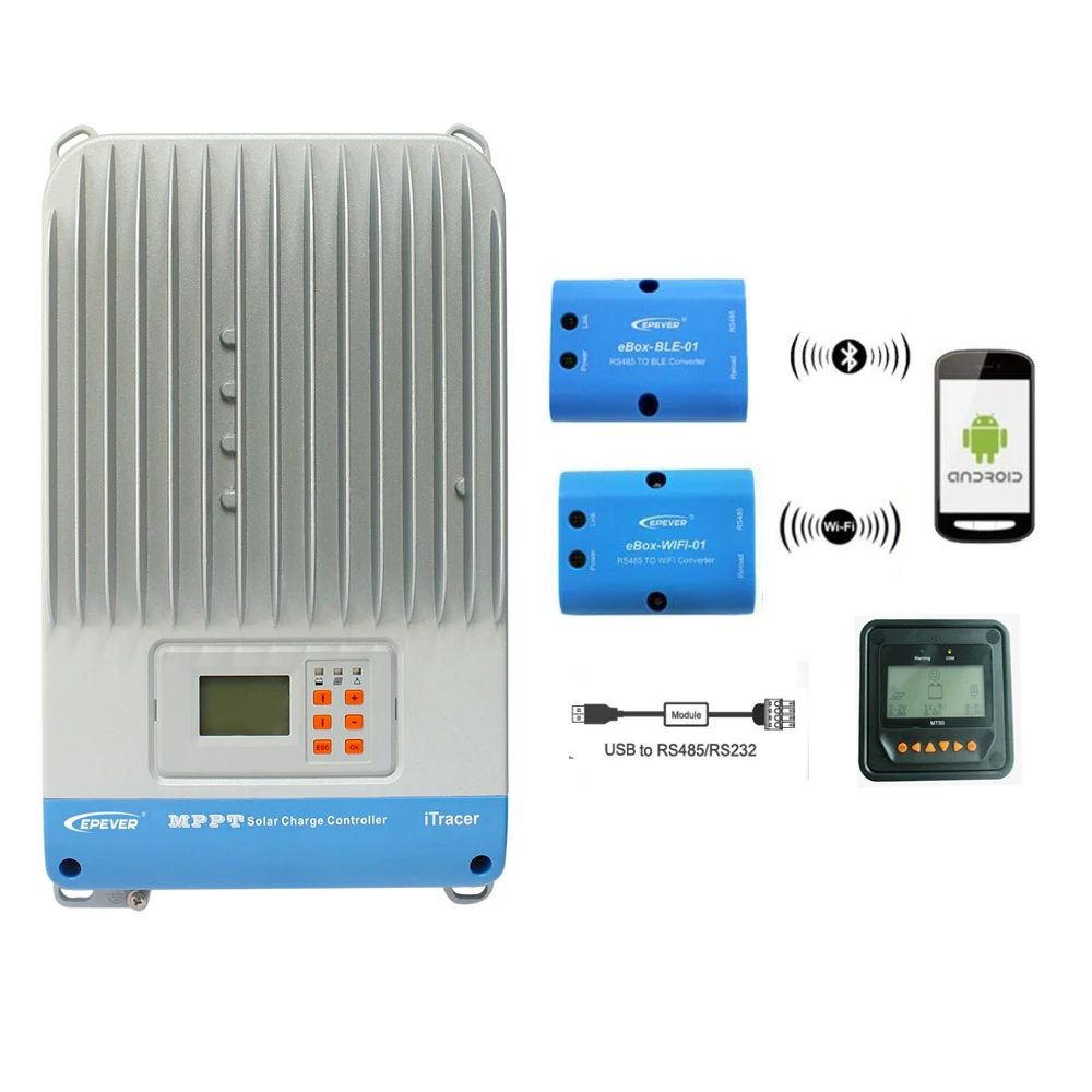 ITracer IT4415ND 45A MPPT контроллер солнечного заряда RS232 RS485 с протоколом Modbus CAN Bus 12V 24V 36V 48V
