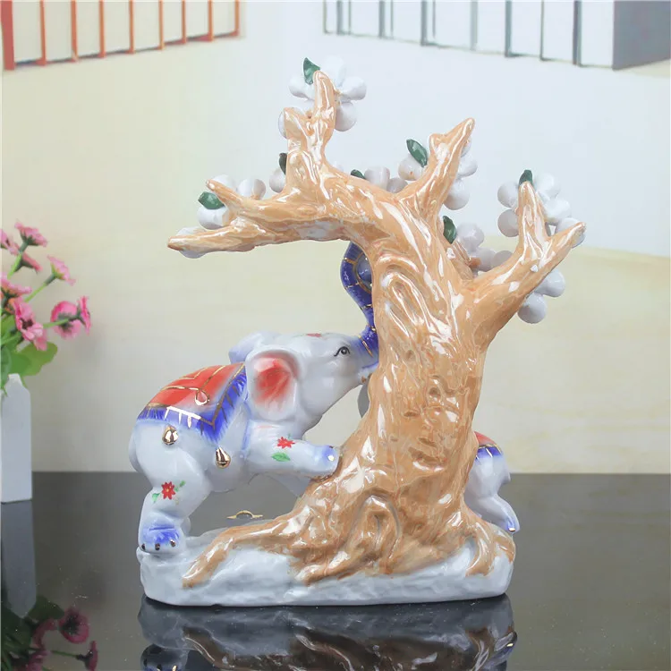 Керамика ремесла повезло слон украшения творческий современный домашний декор