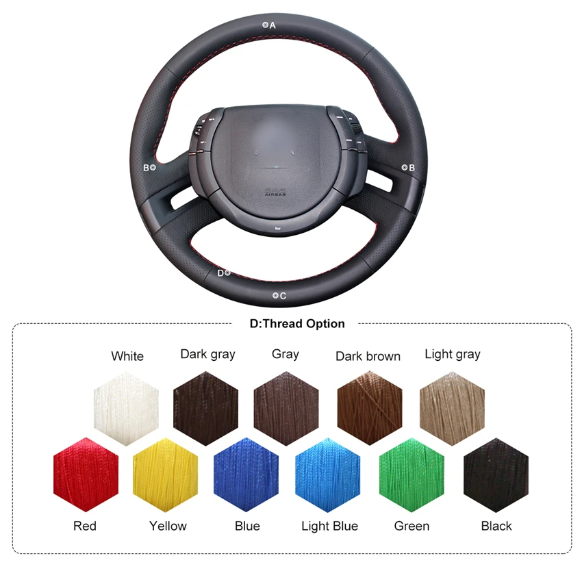 MEWANT черная искусственная кожа для Citroen C4 Picasso 2007 2013|car steering wheel cover|steering coverwheel cover |