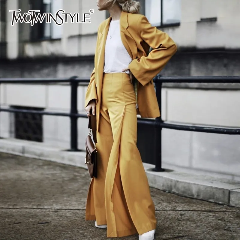 TWOTWINSTYLE женские костюмы комплект из двух предметов с длинным рукавом однобортный