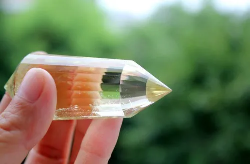 24 Стороны VOGEL Стиль цитрин кварца кристалл DT палочка ТОЧКА исцеления 75 г|quartz crystal