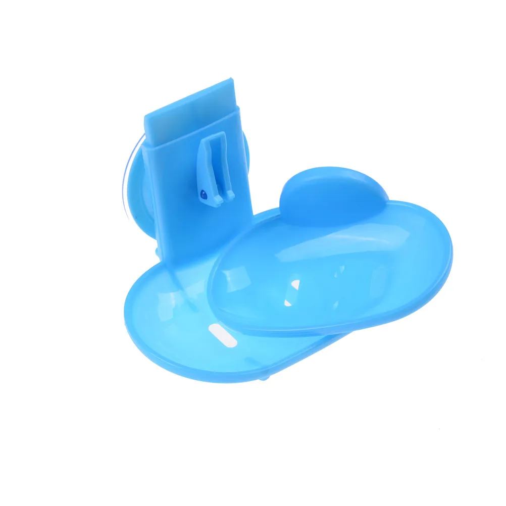 

1PCS Bathroom Creative Double Layers Soap Box Soap Dish Sucker Holder Container Drain and Trace Sucker