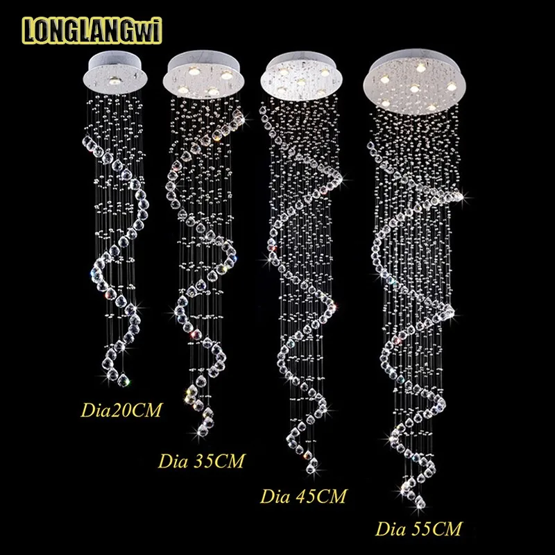 Светодиодный светодиодная Современная спиральная хрустальная люстра K9 лампа