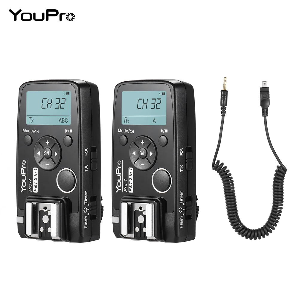 Беспроводной Таймер затвора YouPro Pro 7 2 в 1 с E3/N3 5 мм кабель синхронизации и спуска
