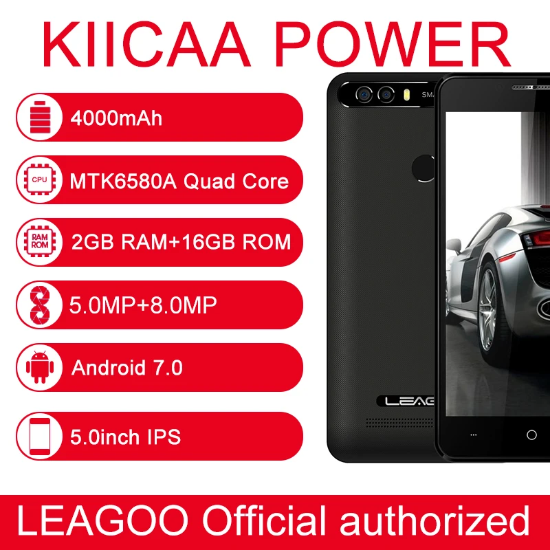 LEAGOO KIICAA мощность 2 ГБ + 16 4000 мАч батарея двойной задней камеры Идентификация