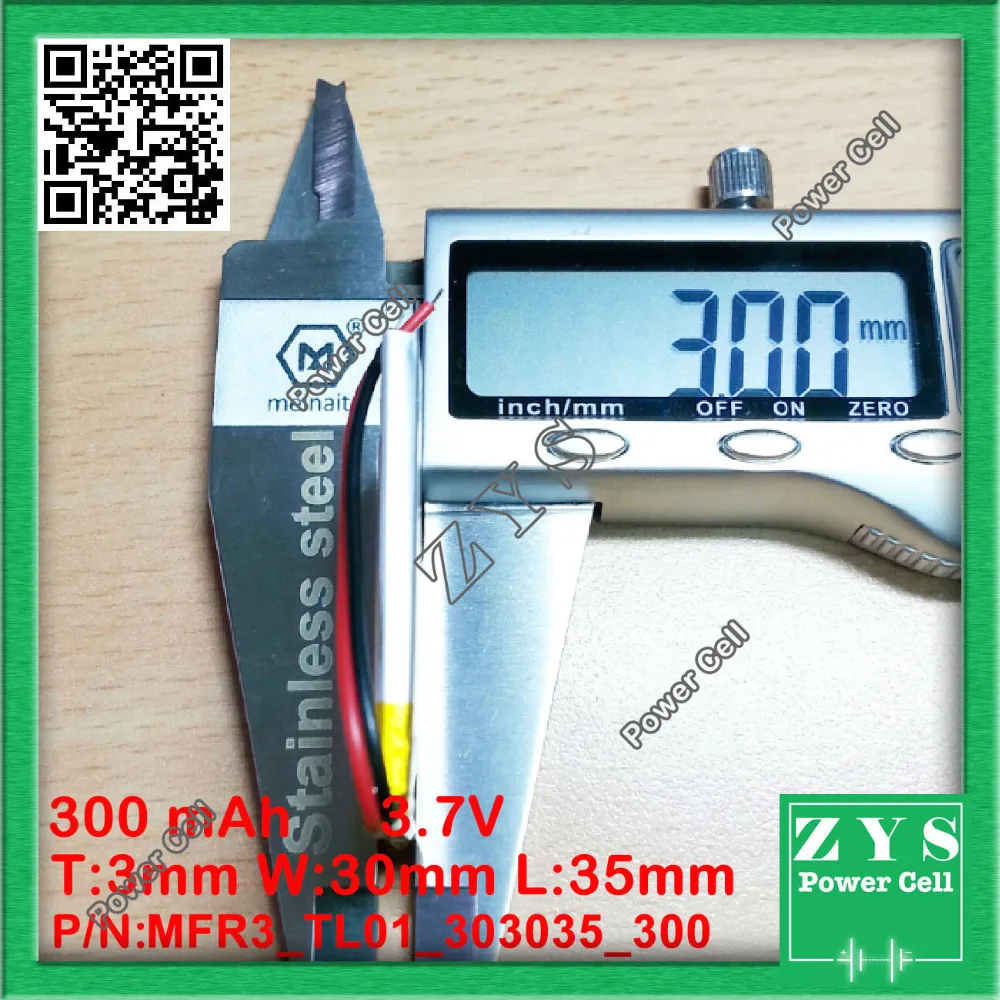 303035 полимерная литиевая батарея 3 7 V 300 mah 033035 3x30x35mm mah|polymer battery|polymer battery 3.7v3.7v polymer |