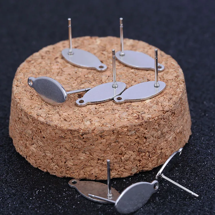 Onwear 20 шт. серьги-гвоздики из нержавеющей стали штырьковые столбы diy пустые серьги разъемы для изготовления ювелирных изделий 6x12 мм 7x15 мм
