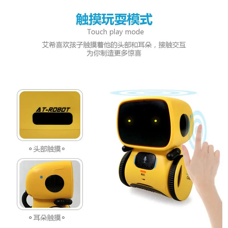 2021 new type interactive robot cute toy smart robotic robots for kids dance voice command touch control toys birthday gifts free global shipping