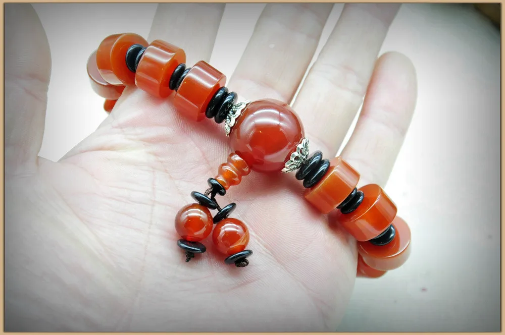 Yumten Природный Рубин Бусины Браслеты Mujer armbanden voor vrouwen Для мужчин Jewelry erkek bileklik