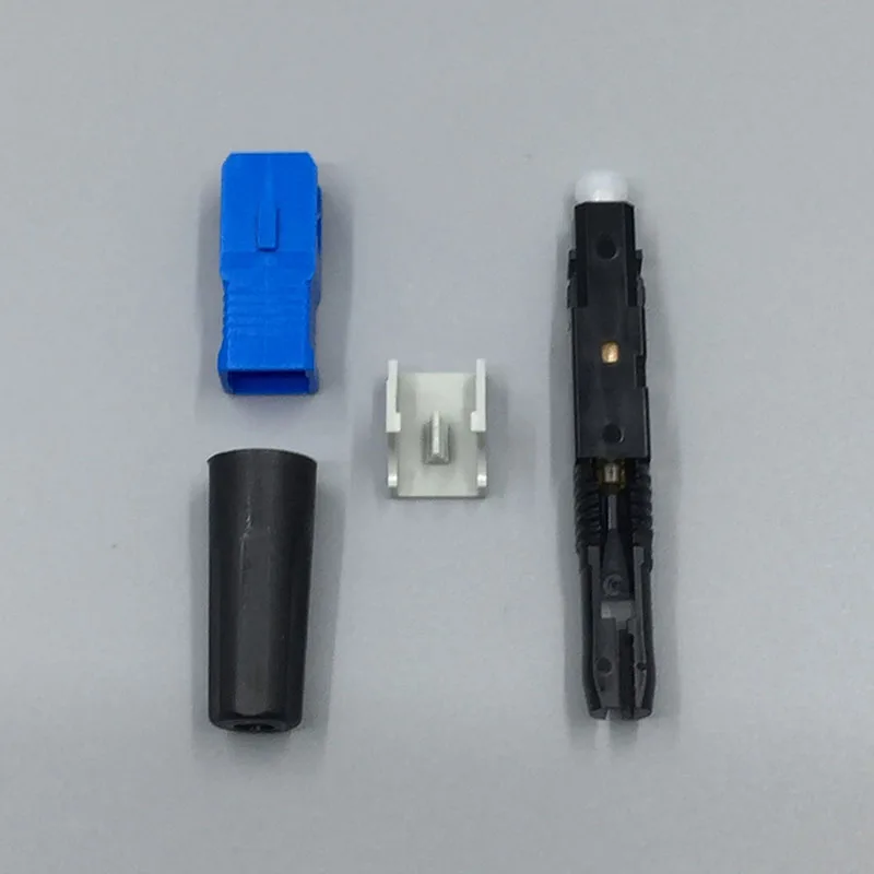 100pcs SC UPC Fiber Optic Quick Connector FTTH Single-Mode Fiber Optic Fast Connector SC quick assembly Connector