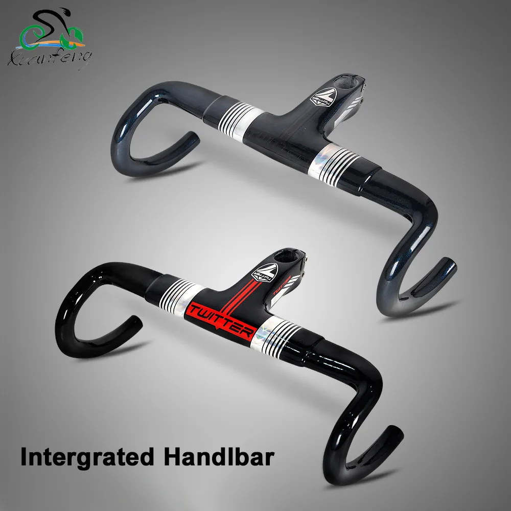 Twitter гоночный дорожный велосипед Встроенный руль стволовых углерода Бент