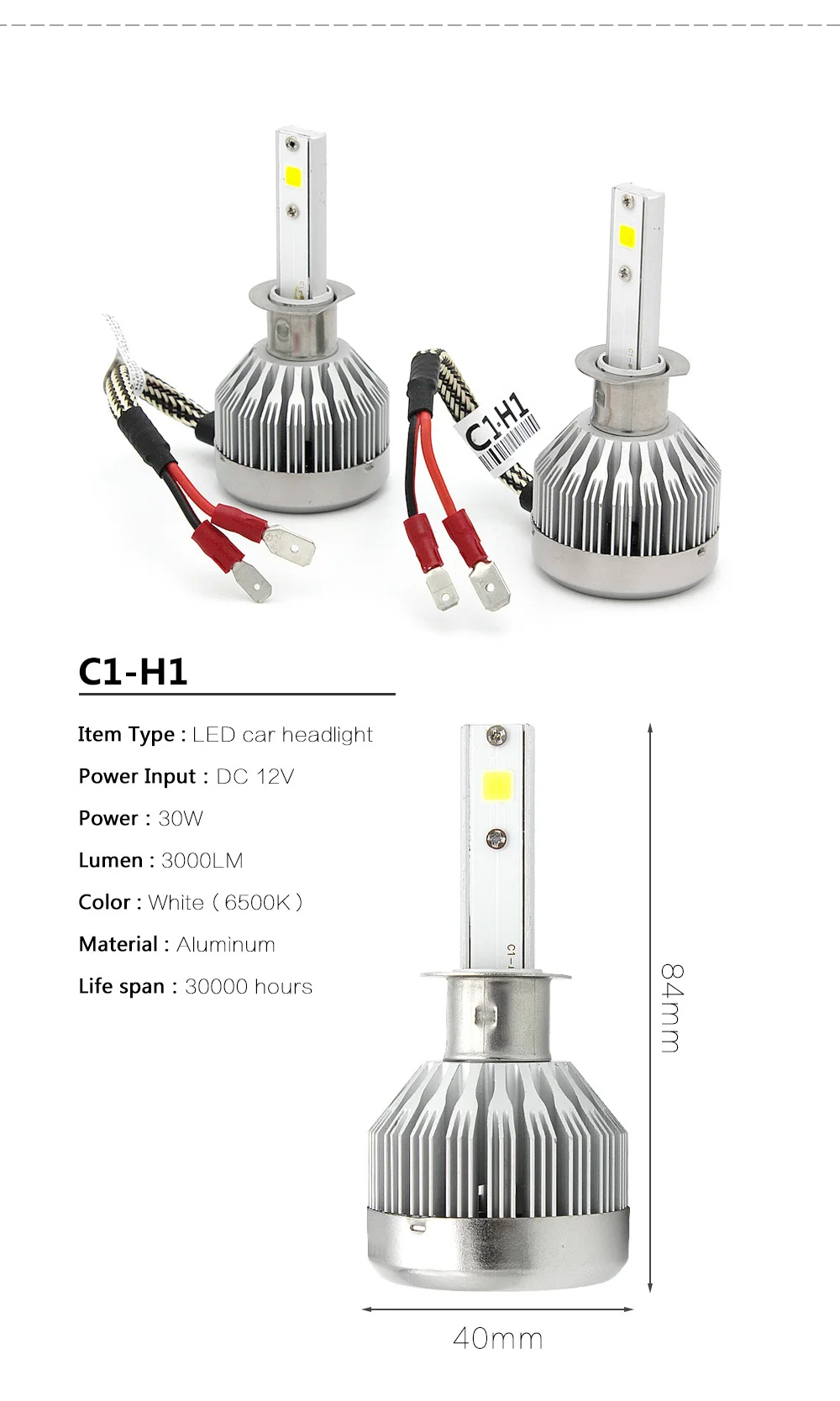 1 шт.: ANBLUB H1 H3 H7 H8 H9 H11 9005 9006 H4 светодиодный фары лампы 30 Вт 3000LM 6000 K COB авто фары для автомобиля Kit, работающего на постоянном токе 12 В