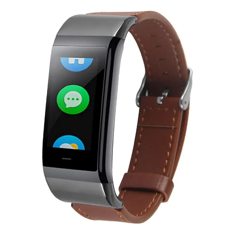 leather Brown Сменный ремешок для Huami Amazfit Cor Midong, умный браслет, кожаный, металлический, Милан, нержавеющая сталь, только ремешок для Amazfit Cor - Цвет: leather Brown