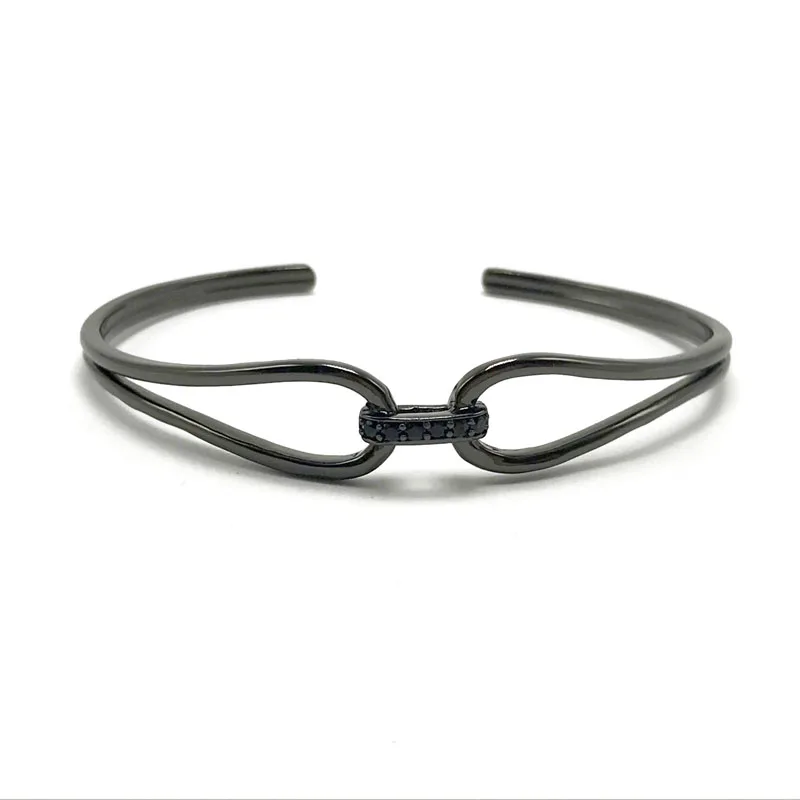 Браслет-манжета мужской/женский с микрозакрепкой золотистый/розовое