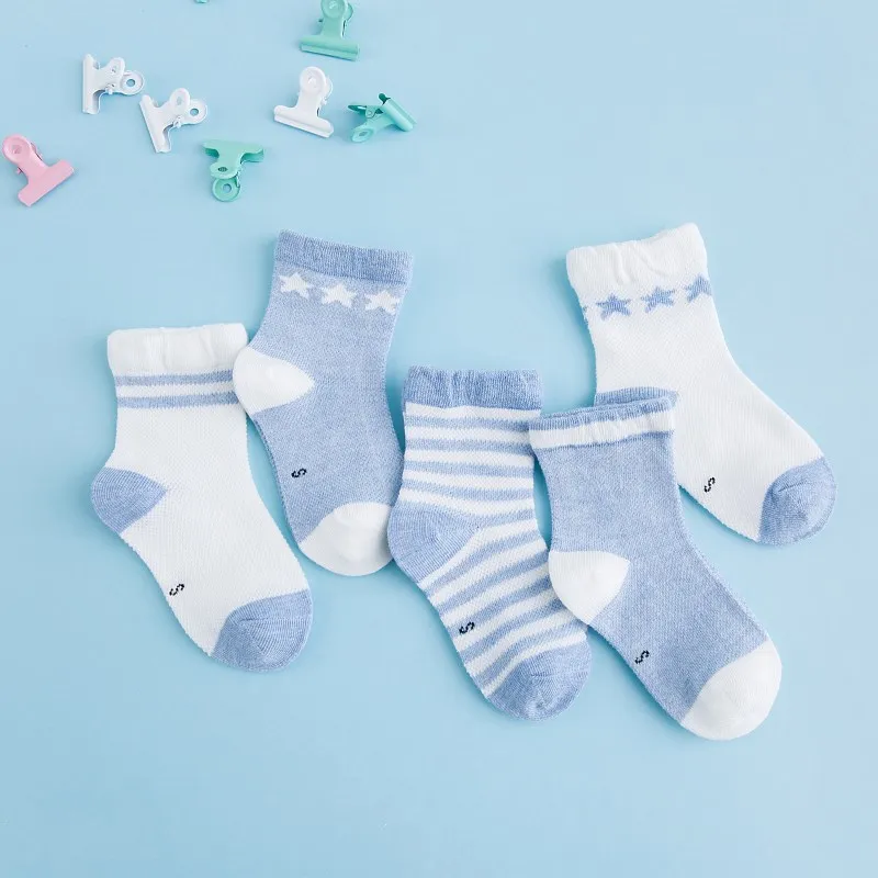 1 пара мягкие носки для новорожденных из хлопка с принтом звезды малышей дышащие