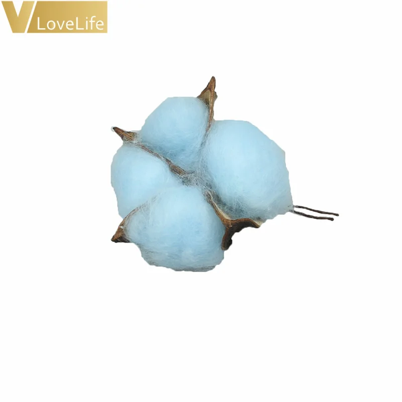Light blue 6 шт. хлопковая голова Живой Цветок хлопок дома рождественские принадлежности украшения DIY ВЕНОК Corolla материал стены - Цвет: Light blue
