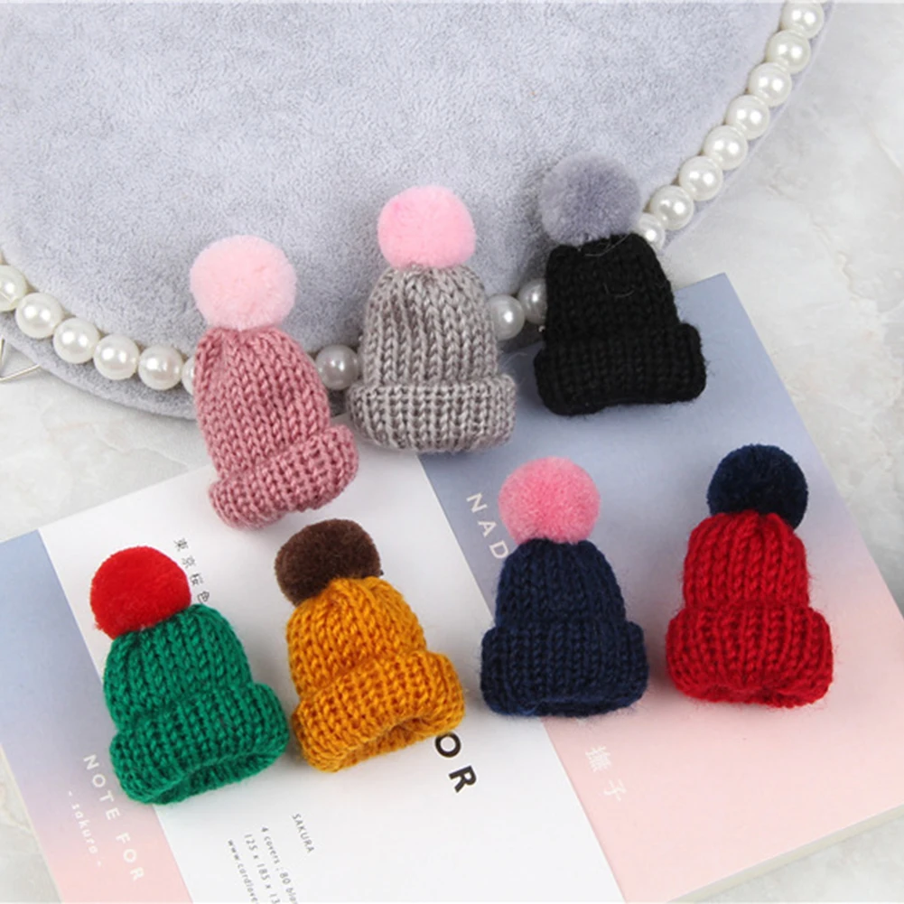 Women Fashion Knitted Pom Hat Brooch Pin Cute Christmas Gift Dress Scarf Accessory | Украшения и аксессуары