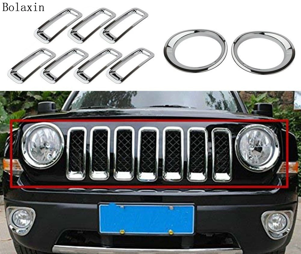 Новый Стайлинг автомобиля Bolaxin Хромированная передняя сетчатая решетка гриль