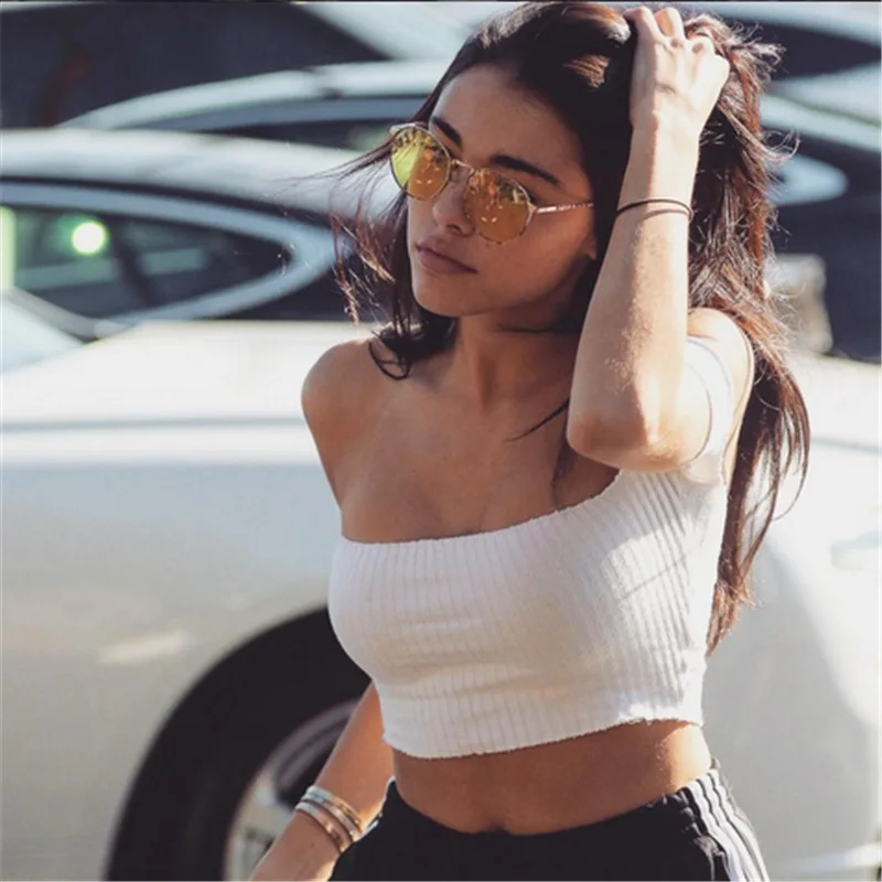 Сексуальный вырез на шее с длинным рукавом Вязание хлопковая футболка для Для