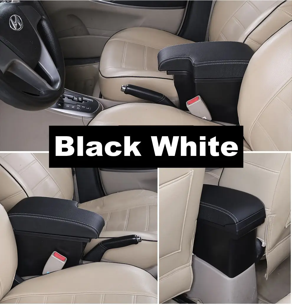 Центральный консольный ящик для хранения для hyundai Accent RB Solaris подлокотник 2011- двухслойная пепельница usb зарядка для автомобиля Acce