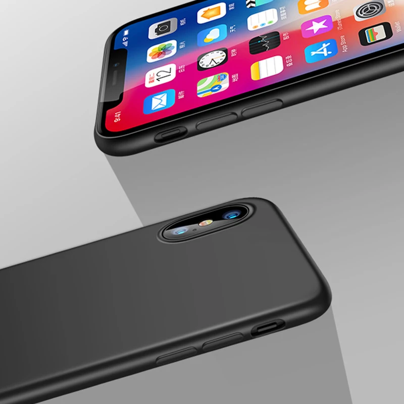 Роскошные ультра тонкий силиконовый чехол для iPhone х матовый ТПУ Мягкая задняя