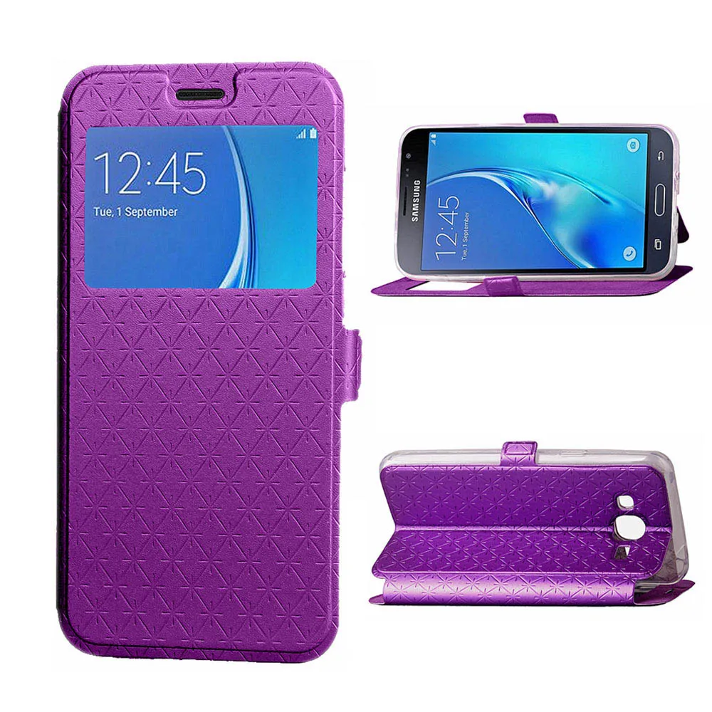 Purple Чехол-раскладушка кожаный бумажник чехол для телефона для samsung Galaxy J3 J5 GalaxyJ3 J 3 5 16 см J320 J320F J510 J510F J520FN SM-J320FN - Цвет: Purple