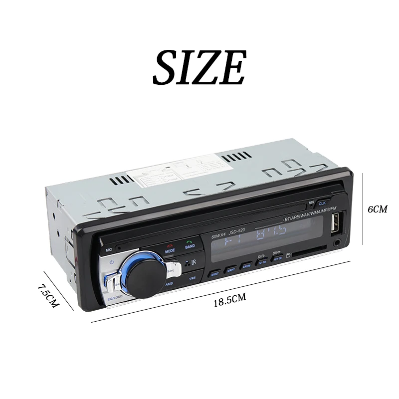 Автомагнитола с Bluetooth автомагнитола FM радио Aux входом SD USB 12 В 1 Din мультимедийный