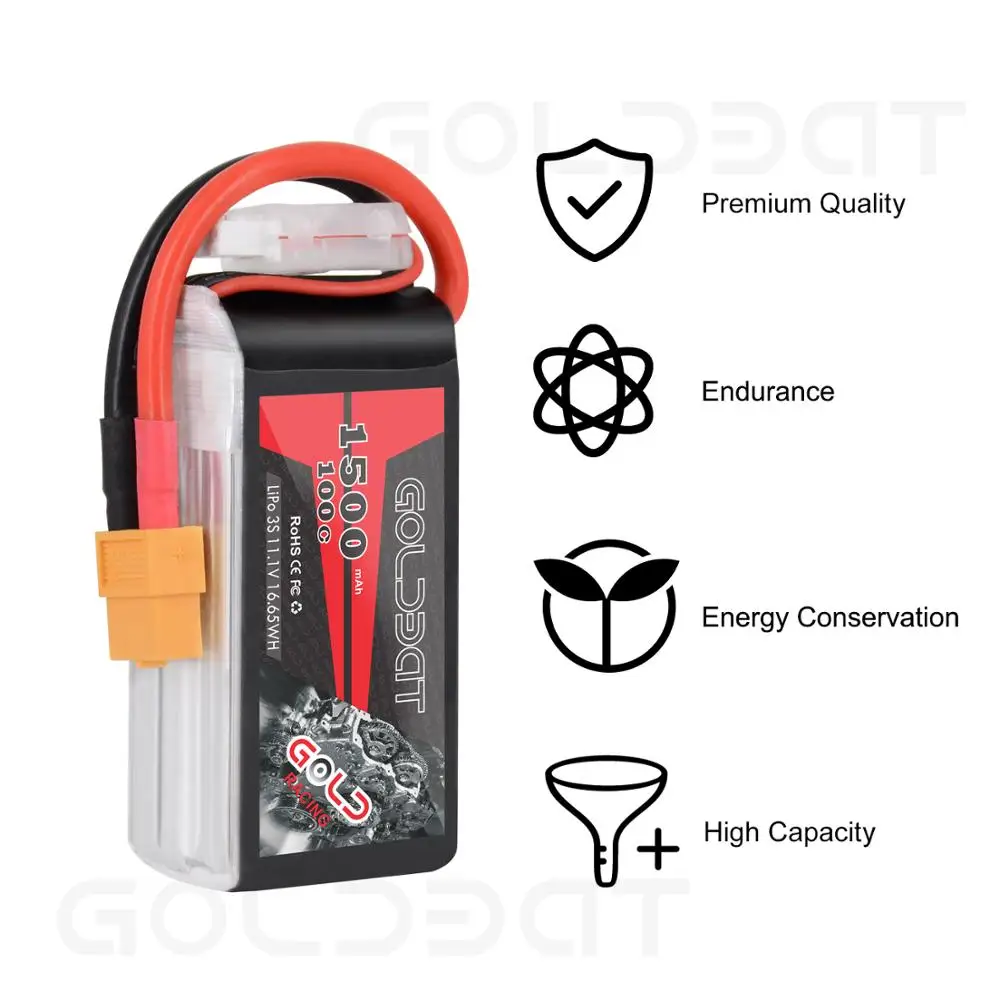 Аккумулятор GOLDBAT Lipo 1500 мАч 3S 11 1 В с батарея аккумулятор в софтбокс разъемом XT60 для