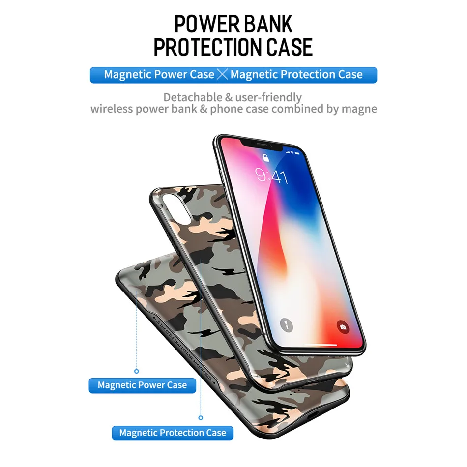 ROCK QI 5000 мАч беспроводной внешний аккумулятор чехол для iphone X, ультра тонкий внешний резервный чехол для зарядного устройства для iphone X