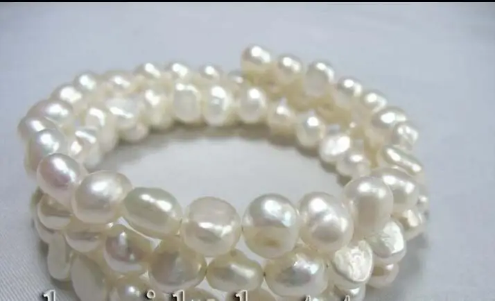 

FREE SHIPPING HOT sell new Style >>>>charming! 7.5-8.5mm white freshwater pearl bracelet nature wholesale beads fashi