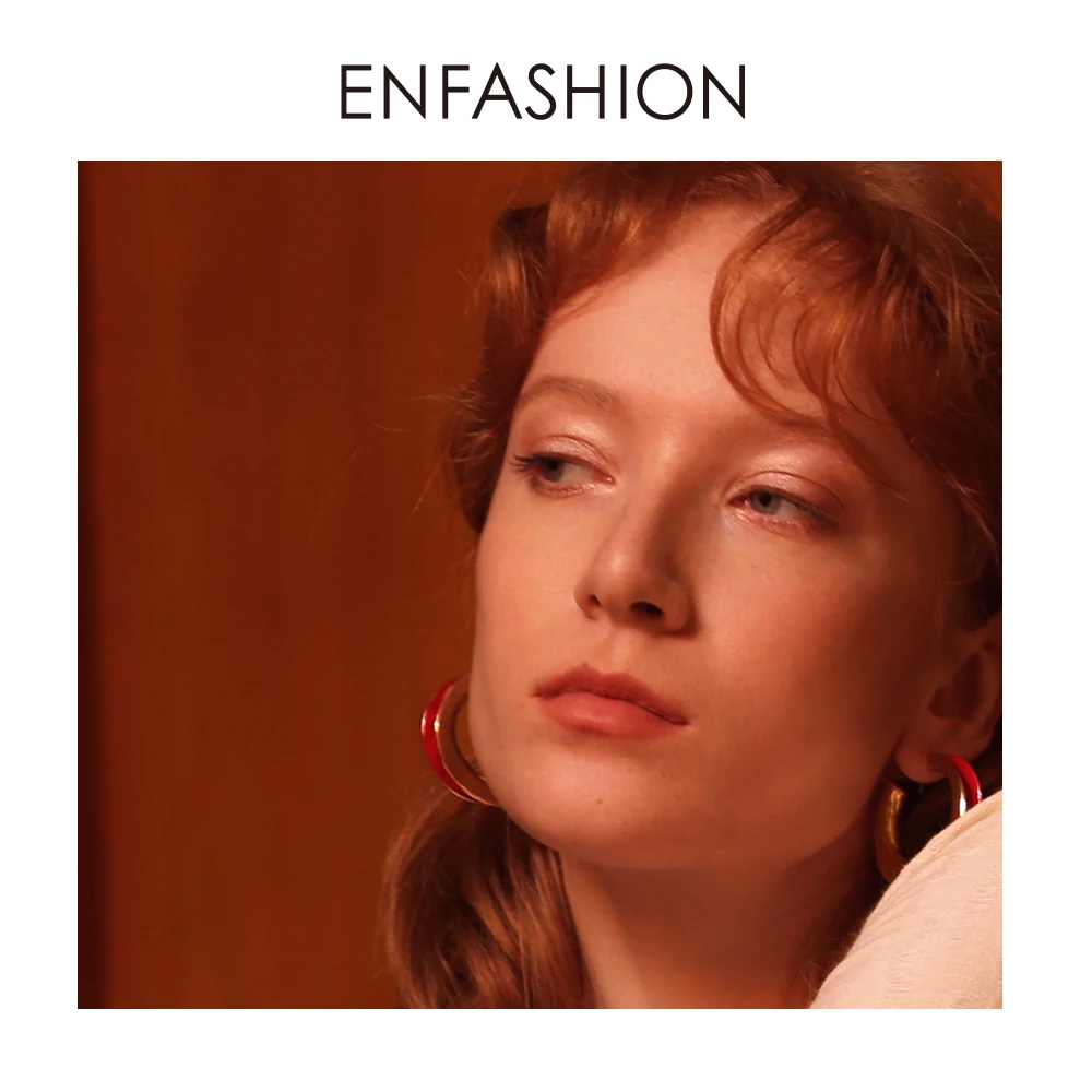 Женские круглые серьги Enfashion красные витые кольца украшения для праздника