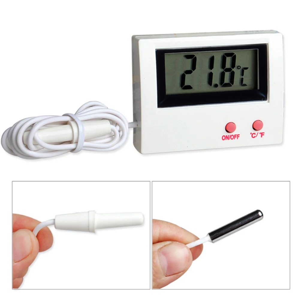 Водонепроницаемый электронный цифровой ЖК Pet аквариумный термометр с щуп