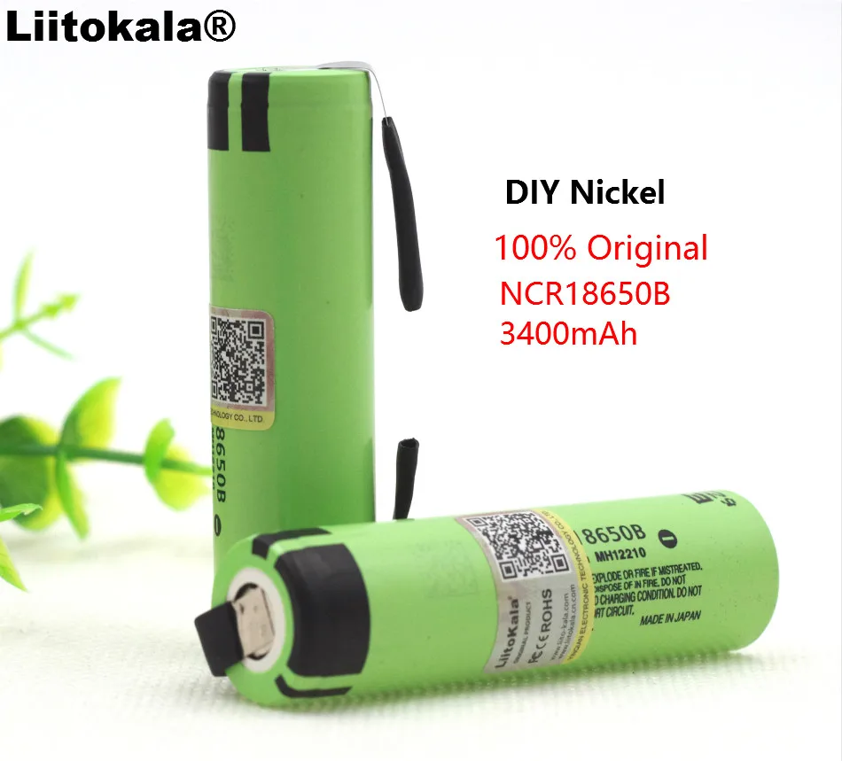 Новые оригинальные перезаряжаемые литий ионные батареи 18650 NCR18650B 2 шт./лот Liitokala 3 7