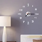 Современный дизайн настенные часы декоративные 3D наклейки на стену часы для Спальня Декор в гостиную кварцевые часы DIY настенные часы 19MAR4