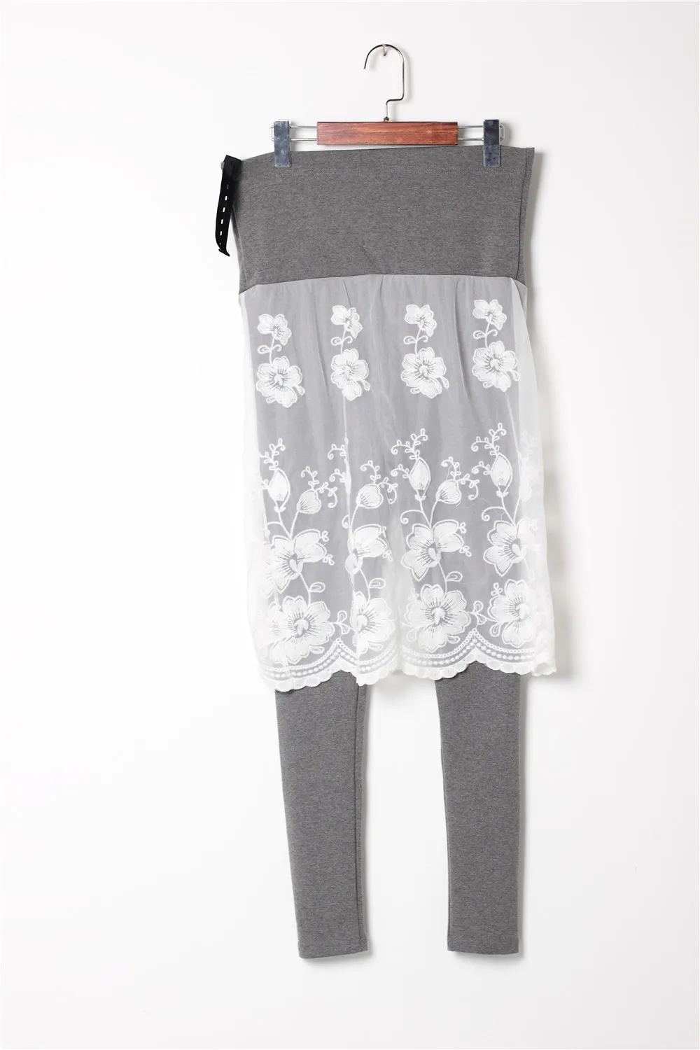 

Maternity spring autumn push up slim leggings fashion Lace skirt Fake two-piece legging pregnant fitted pencil pant