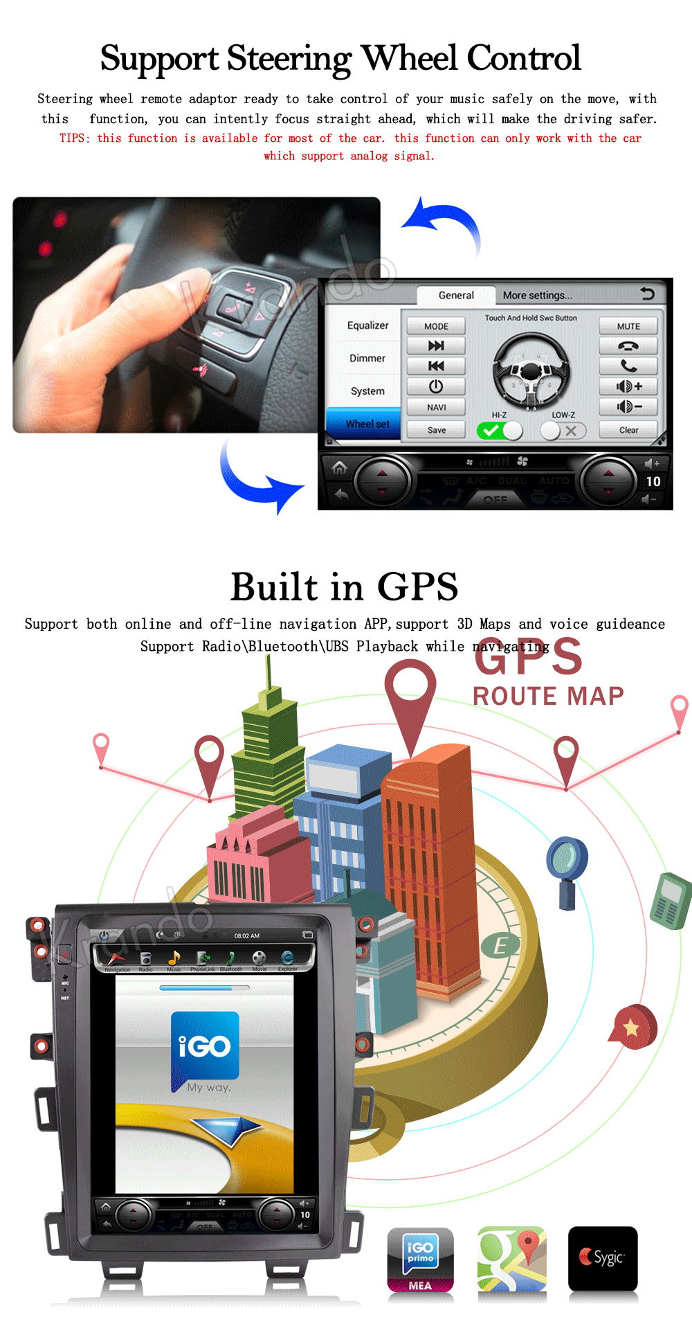 Krando Автомагнитола gps android 8,1 12," для FORD EDGE 2009- Tesla вертикальный экран навигационная мультимедийная система A/C bluetooth