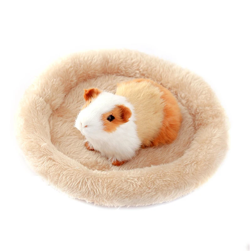 Зимняя теплая кровать хомяка мягкая шерсть Ferret крыса морская свинка коврик круглый коврик белка кролик малая клетка для животных Товары для домашних животных 27
