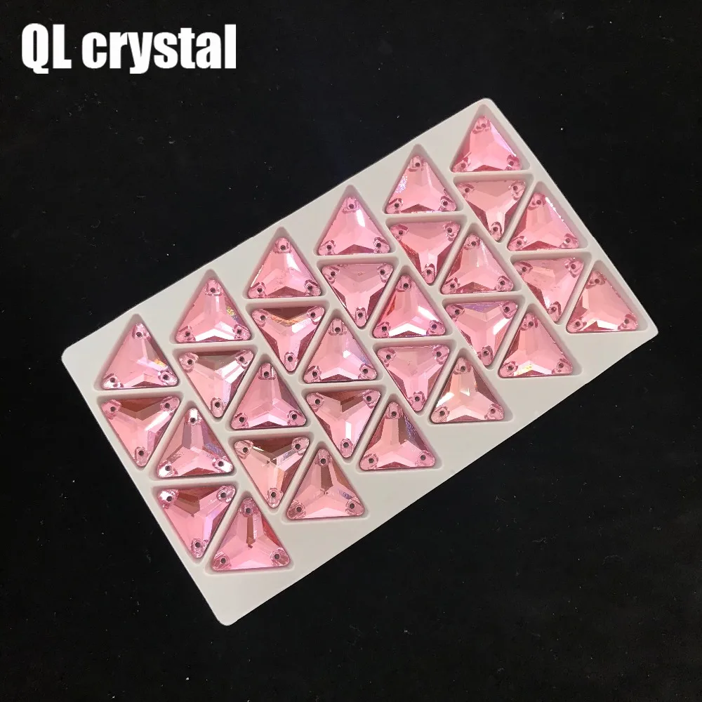 QL кристально-розовый треугольный пришивной Кристалл для Diy свадебное платье