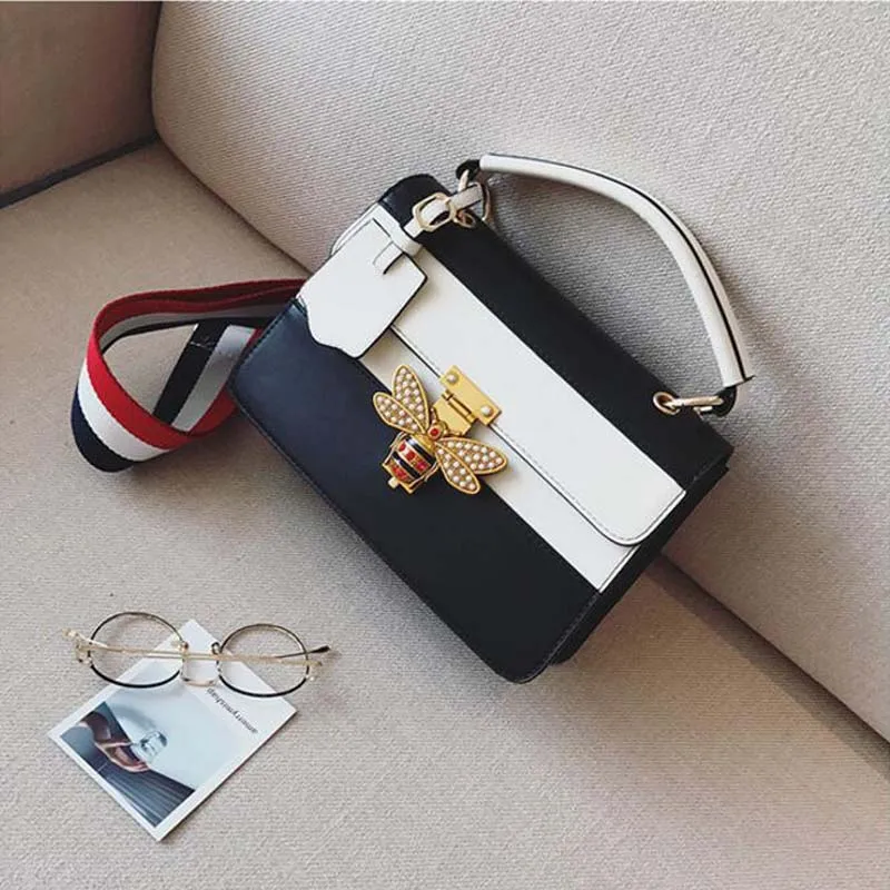 Высокие модные женские туфли сумка сумочка из бисера пчелы замок плеча Креста