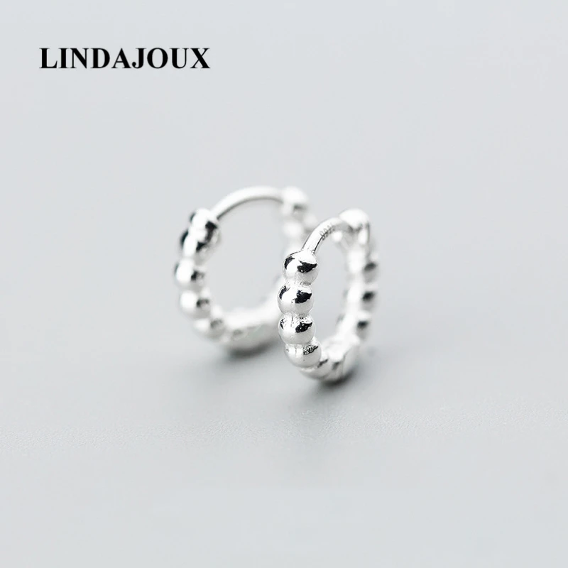 Полированные Бусины группа маленькие 925 пробы серебряные Клипсы Серьги для