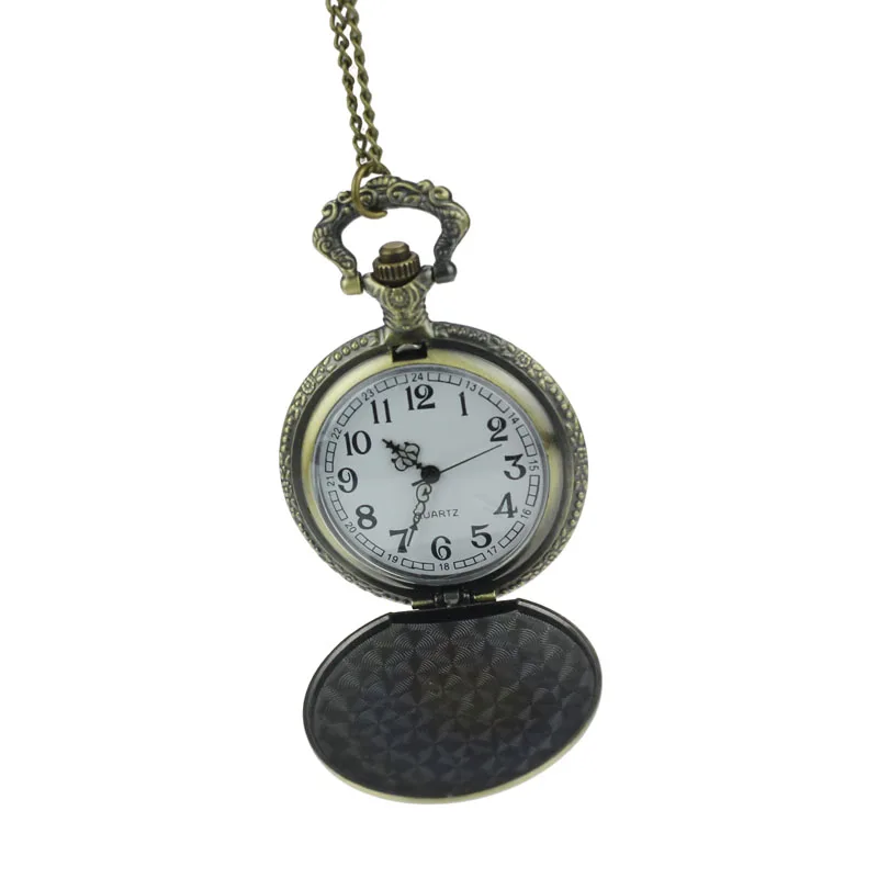 Черный Timezone#501 винтажные карманные часы ретро Подвеска для ожерелья череп цепь кварцевые часы карманные часы - Цвет: Черный
