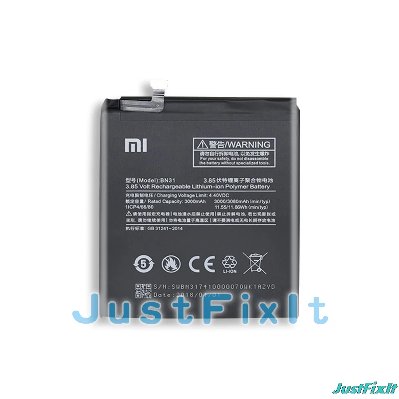 Оригинальный аккумулятор BN31 Xiao mi для телефона Xiaomi 5X Red Note 5A/Pro A1 Y1 Lite S2 3000 мАч