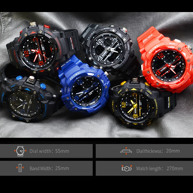 Для Мужчин's Военная Униформа резиновая Спорт цифровой Кварцевые часы бренд