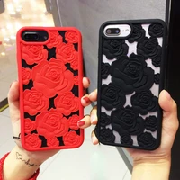 sexy 3d rose flowers hollow out funda soft silicone back cover capa coque hull for iphone 13 13 promax women case hoesjes