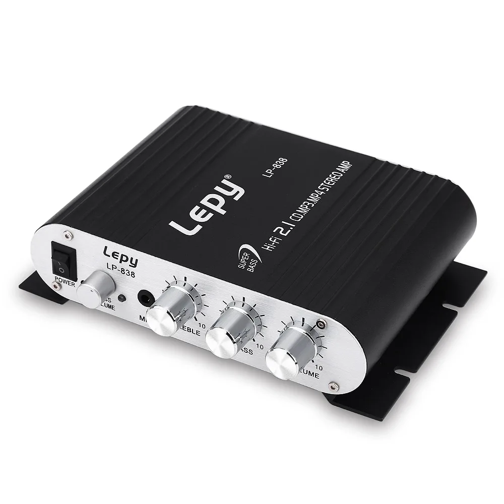 Белый черный Lepy LP-838 Mini Hi-Fi 2 1 автомобильный 3 усилитель каналов MP3 MP4 Стерео Плеер