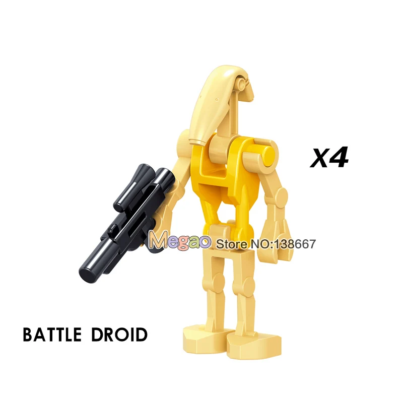 Одна Звездный план Супер битва дроид космические войны Робот C3PO R2D2 Snowtrooper строительные блоки наборы кирпичные игрушки для детей - Цвет: Зеленый