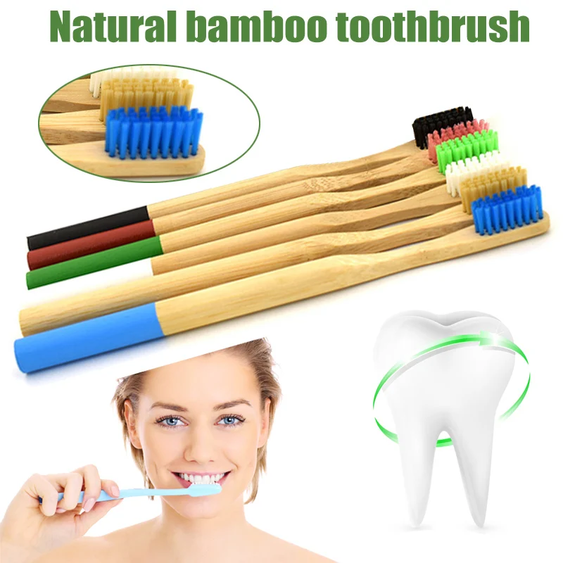 Зубная щетка из чистого бамбука натуральный зубной очиститель экологически