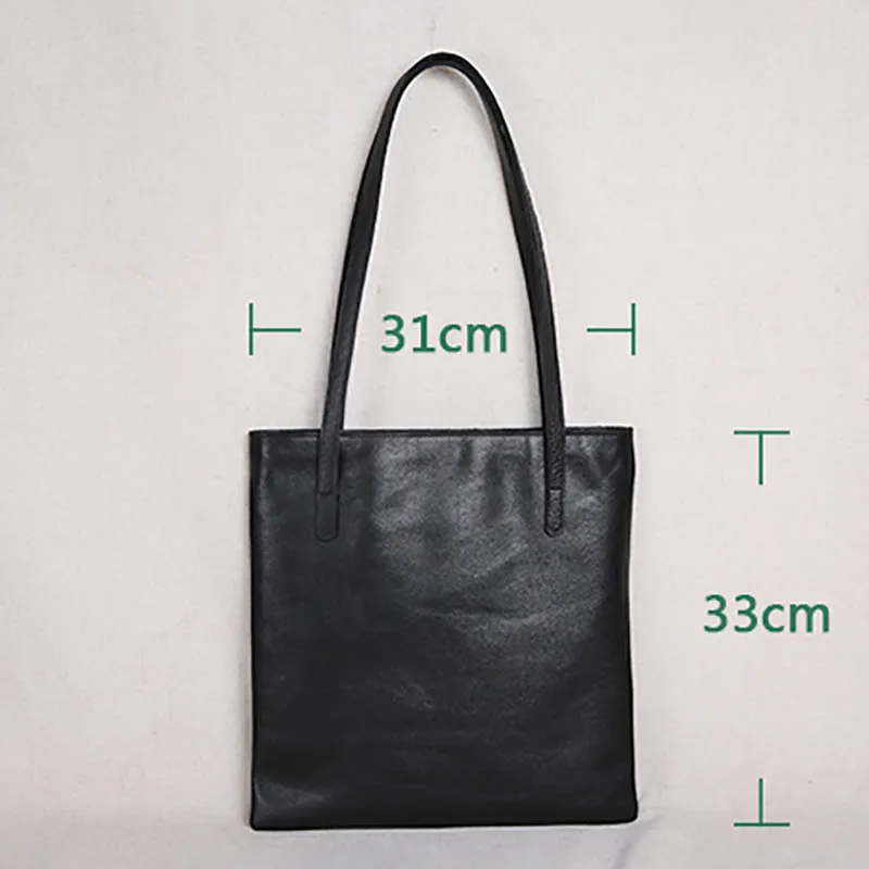

AETOO Leather women's handbag, simple head leather large-capacity one-shoulder bag, soft leather shopping bag