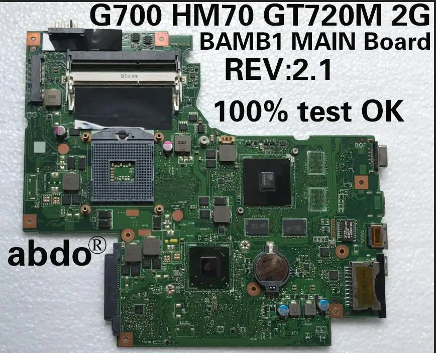 Материнская плата для ноутбука BAMB1 rev: 2 1 Lenovo G700 SJTNV HM70 GT720 2G 100 Test OK|Материнские